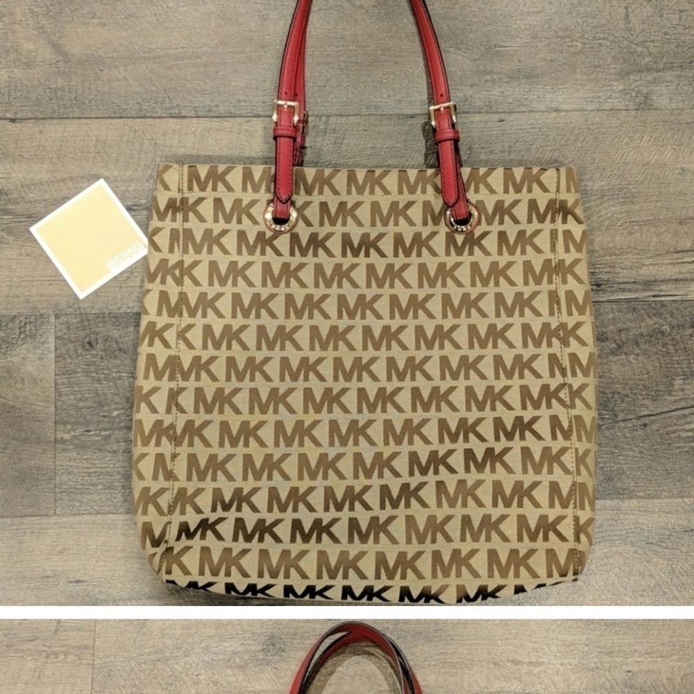 Michael Kors Brown and Red Laptop Bag